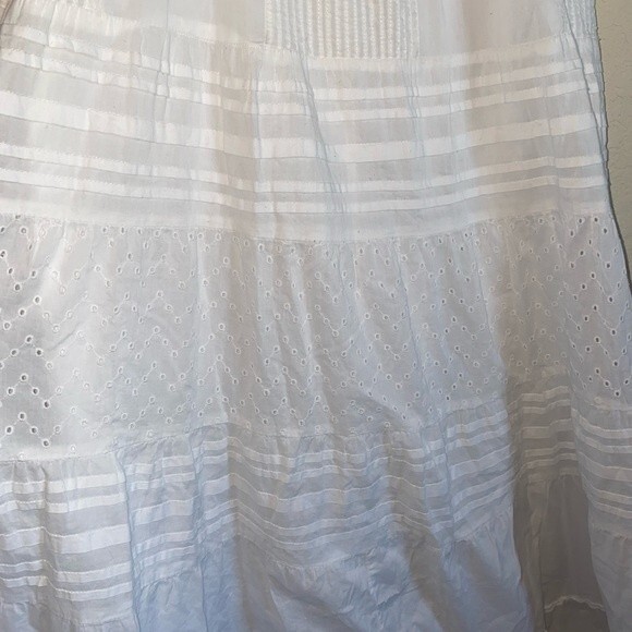 style co white Crochet eyelet tank long beach dress 8p lagen cottage fairy - Picture 8 of 16